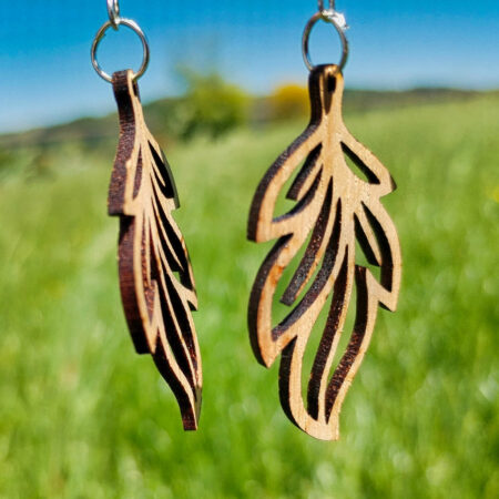 Boucles d’oreilles en bois - Noyer massif - Artisanales